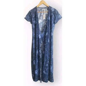 Marine Layer Dress Women's XS Navy Blue Floral Print Emlyn Midi Wrap  Nwt